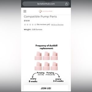 LactationHub Replacement Duckbill Valves, Backflow Protector Membranes & Tubing